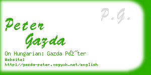 peter gazda business card